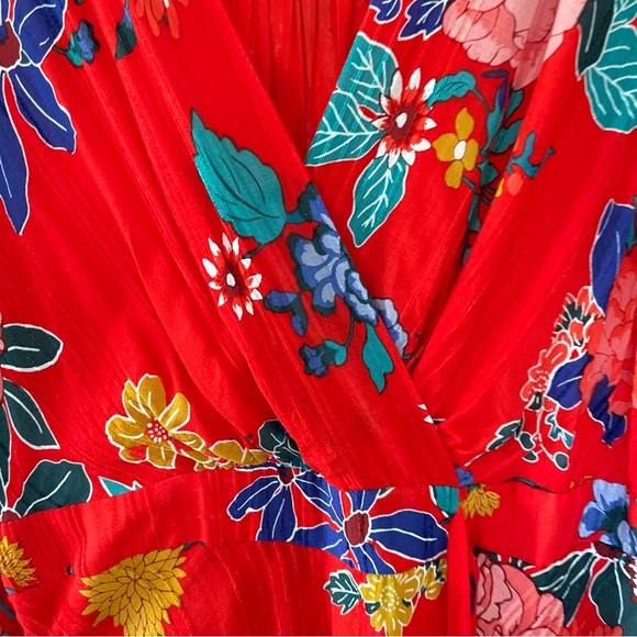 Anthropologie Long Sleeves Red Dress Size 12P - Picture 4 of 4